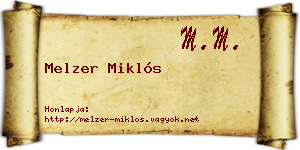 Melzer Miklós névjegykártya
